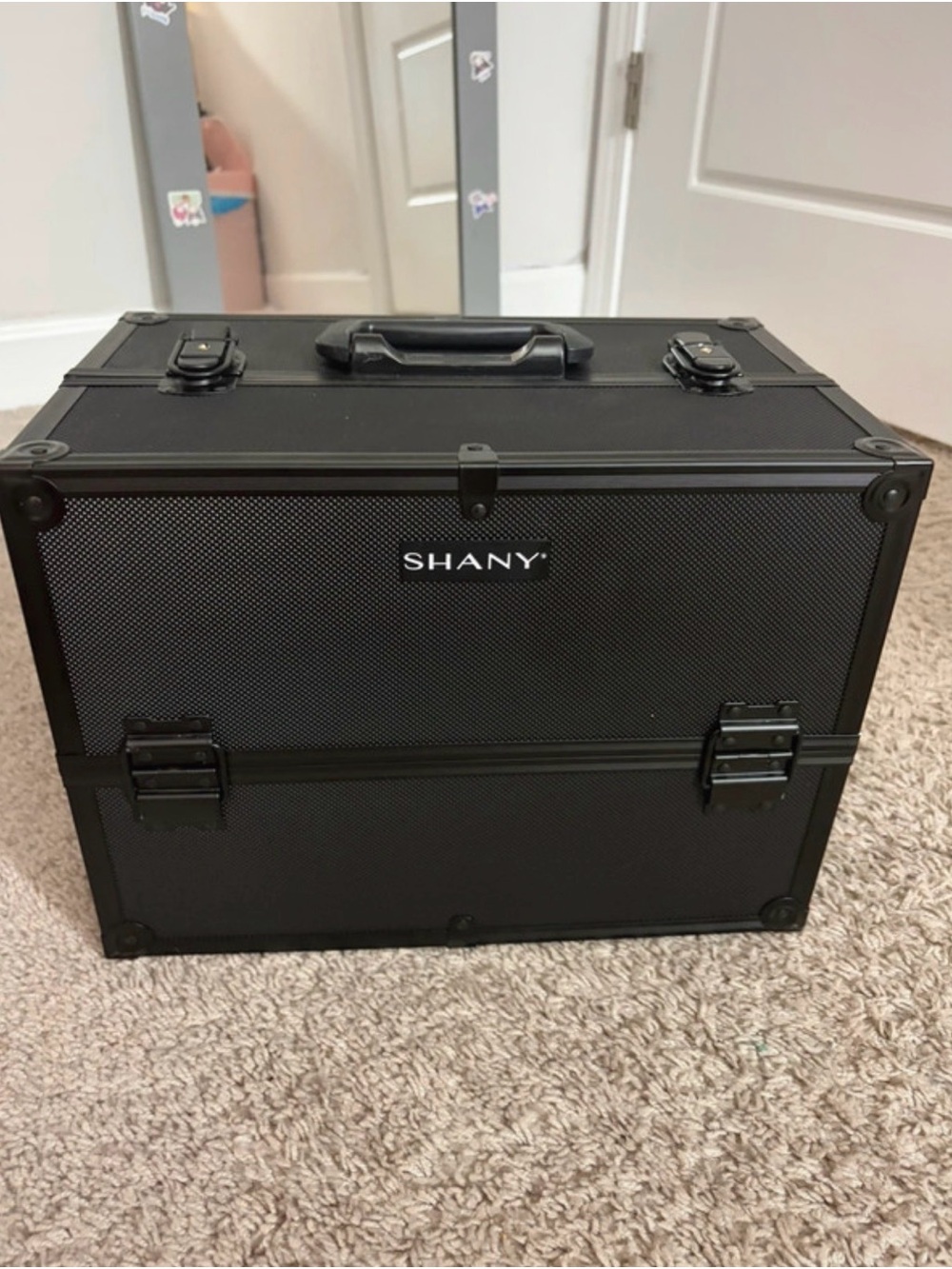 SHAN Black Professional Makeup Organizer Case